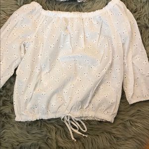 White eyelet blouse